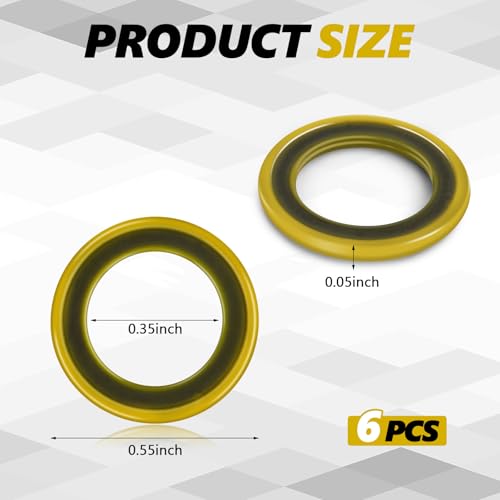 Image of 6PCS 26-830749 Gearcase Drain Plug Seal Washer Gasket, Lower Unit Grease Gaskets Drain Screw Gasket Gearbox Drain Plug Seal, Gearcase Lube Drain Washer for Gear Oil Pump