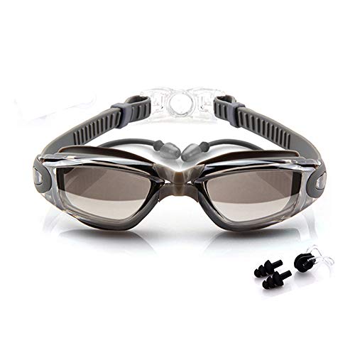 BEEWAY Gafas de Natación - Antivaho, Sin Fugas y Protección UV para Unisex Adultos Niños - Plata