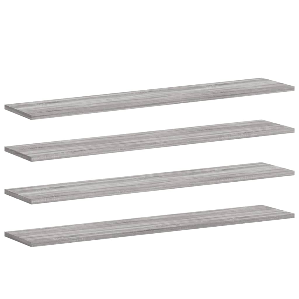 vidaXL Wall Shelves 4 pcs, Floating Shelf for Display Books CDs, Wall Mounted Shelf for Living Room, Wall Rack, Grey Sonoma Engineered Wood โ image 1
