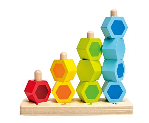 Hape Counting Stacker Toddler Wooden Stacking Block Set