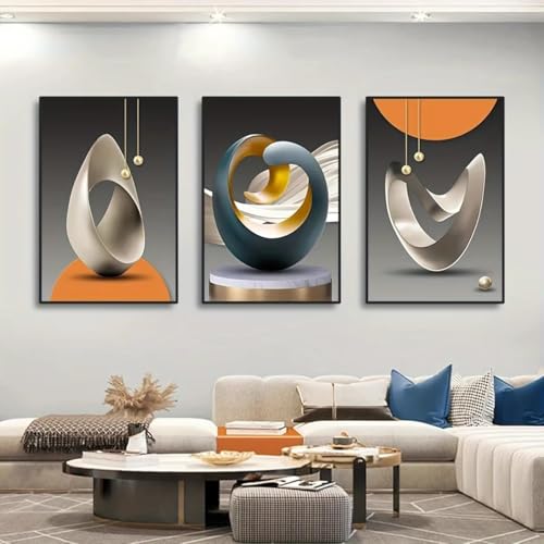 Impression sur toile moderne affiche art abstrait géométrique - 4