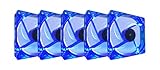 APEVIA CF512L-BL 120mm 4pin+3pin Silent Blue LED Case Fan (5-pk)