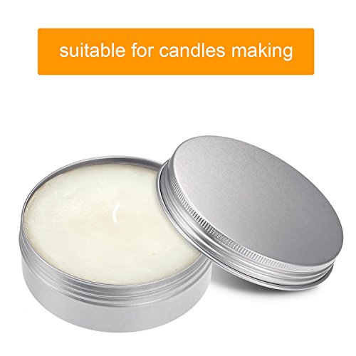 TecUnite 24 Pcs 4 oz Metal Tin Cans Aluminum Round Tin Containers Empty Cans with Screw Lid for Candle Storage Cosmetic Sample Travel Salve Cream