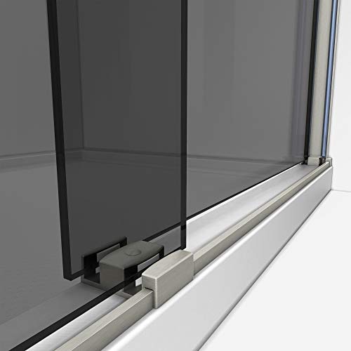 DreamLine Sapphire 56-60 in. W x 60 in. H Semi-Frameless Bypass Tub Door in Brushed Nickel and Gray Glass - Thumbnail 5