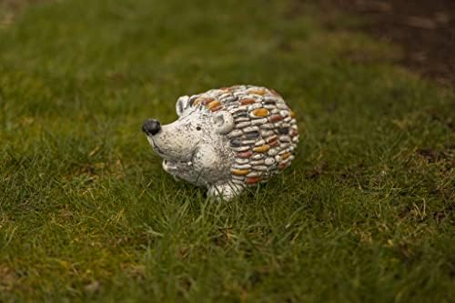 garden mile Unique Resin Garden Ornaments Outdoor Hedgehog Statue with Traditional Stone Effect - Weatherproof and Eye-Catching Fairy Garden Sculptures and Statues for Pond, Patio, and Garden Decor