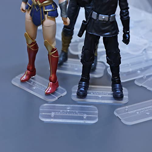 Image of 28PCS Action Figure Stand 6 inch Display Bases with Peg Clear Holder Accessories Compatible with Mavel Legends Series /GiJeo Classified Series /D C /Mo tu Models 1 /12 Figures Square