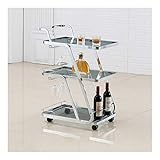 YOtat Barwagen Rollwagen Servierwagen für Küche, Wohnzimmer, Hotel, Wein-/Tee-Servierwagen, mobiler Weinwagen, Servierwagen (Titangold) (Edelstahl 2)