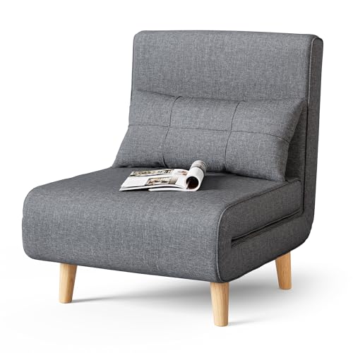 Sillón Plegable Lino Gris Oscuro miniatura 6