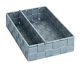 WENKO Organiseur de cuisine Adria M - avec cloison de séparation amovible, Polypropylène, 18 x 6 x 26 cm, Gris