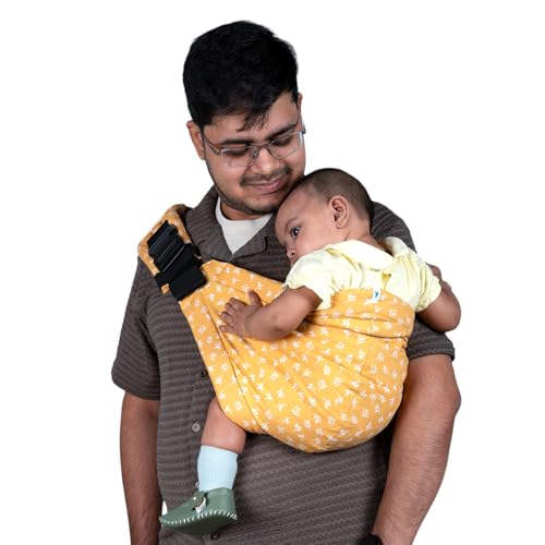 Image of Soulslings Imbu Buckle Hip Sling Baby Carrier -100% Cotton - Daisy | Baby Toddler Carrier | Baby Sling Carrier | Lightweight Sling Baby Carrier for Babies & Toddlers | Adjustable for 6 - 30 Months (Upto 20kg)