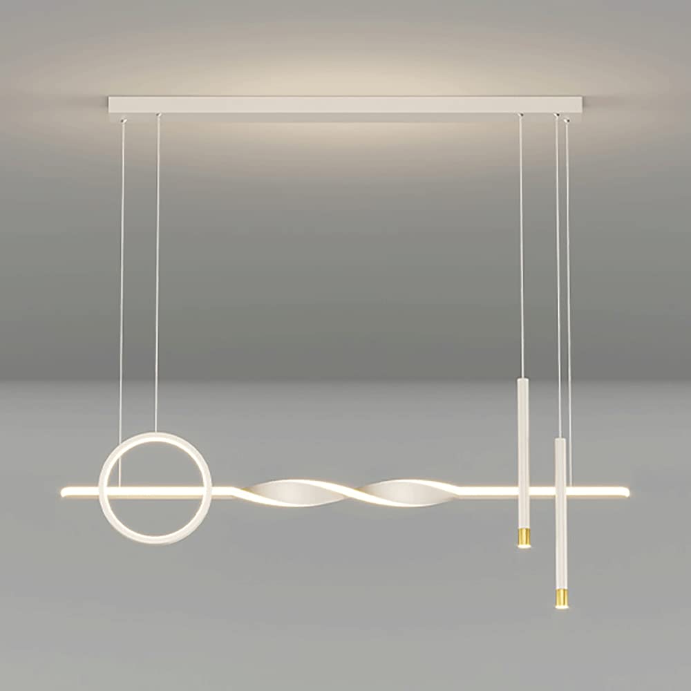 Suspension salle à manger LED blanche en métal pour un éclairage moderne linéaire