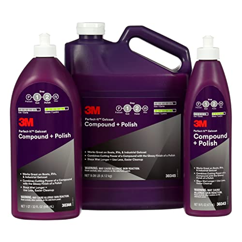 3M Perfect-It Gelcoat Compound + Polish 30344, 1 qt (32 fl oz/946 mL) by 3M - Image 5