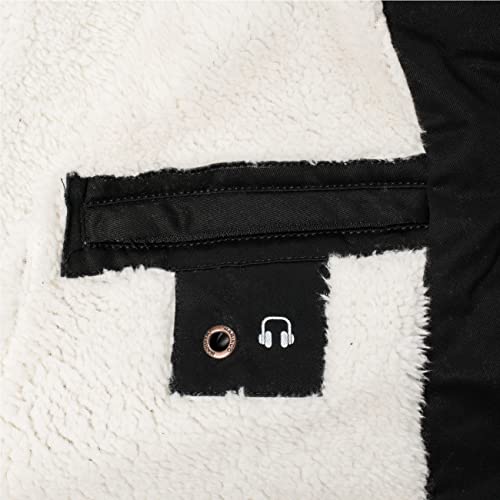 MARIKOO Damen warme Winterjacke mit kuscheliger verstellbarer Kapuze Manolya Schwarz Gr. M