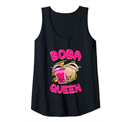 Damen Lustig Boba Queen Bubble Tea Tapioka Perlen Frauen Spruch Tank Top