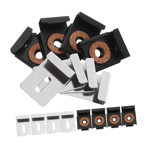 Uonlytech 4 セット鏡用クランプ ステンレス製ガラスホルダークリップ 壁掛け対応 安定固定 簡単取付け ユニバーサル対応 浴室やリビング用フレー