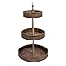 Creative Co-op Decorative Wood & Tin Three Tier Tray, Brown