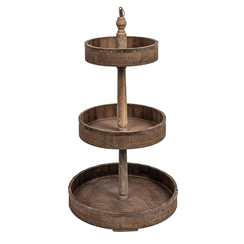 Decorative Wood & Tin 3 Tier Tray by Creative Co-Op - Used condition - US$23.78
