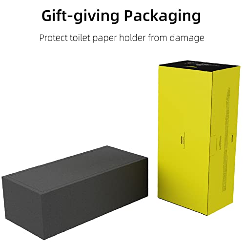 Toilet Paper Holder With Shelf Double Roll Toilet Tissue Holder With Wipes Dispenser For Bathroom, Metal And Solid Wood Tissue Paper Roll Holder Wall Mount Storage Aromatherapy, Phone Shelf, Black #TOP6