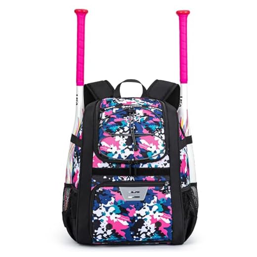 KAVIGOR Youth Baseball Bag, Softball Bag for Girls & Boys, Kids Tball Backpack with Shoes Compartment