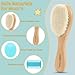 DEBETOOL Cradle Cap Brush and Comb Set with Baby Hair Brush - 3-Piece Wooden Baby Brush Kit for Newborns and Infants