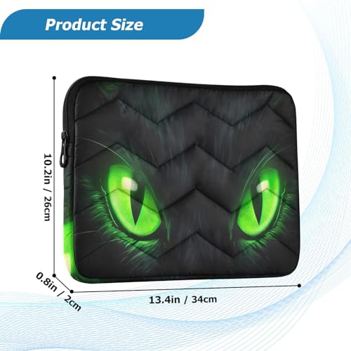 Funda para portátil 13-14 pulgadas ojos de gato verde impermeable miniatura 3
