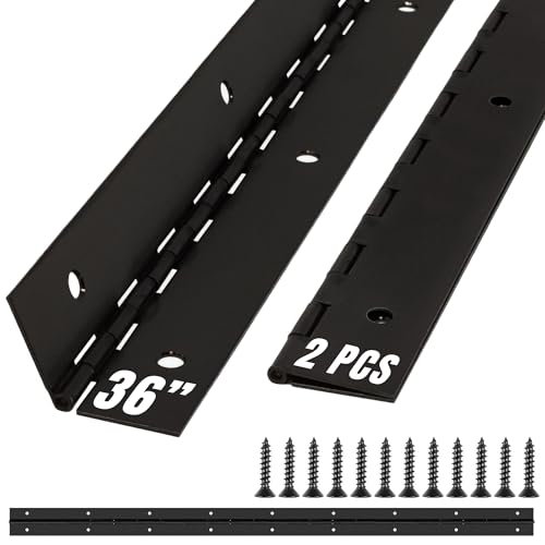 ALBO 36 Inch Black Heavy Duty Piano Hinge Continuous Stainless Steel 304 (2-Pack), Surface Mount Cabinet Hinges Matte Black 36"x2" for Piano Lid, Commercial Display & Industrial Cabinet