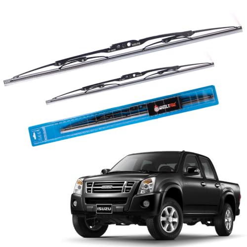 Image of Windshield Car Wiper Blades Metal Frame Water Repellant Cleaning Wiper Blades Refills Best for Isuzu D-Max (2006 Onwards) Dr 21 inch /Pa 19 inch
