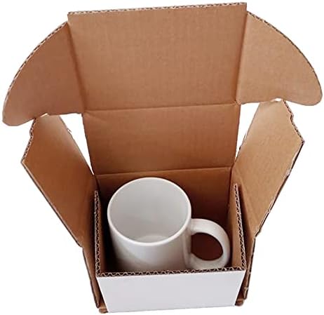 RelianceUK Smash Proof Postal Small Cardboard Shipping Strong Boxes 11.5 x 8 x 10cm Triple Side Walls Business Packaging White Parcel Box for Mailing 10oz and 11oz Mugs Candles Gift Items Pack Of 25