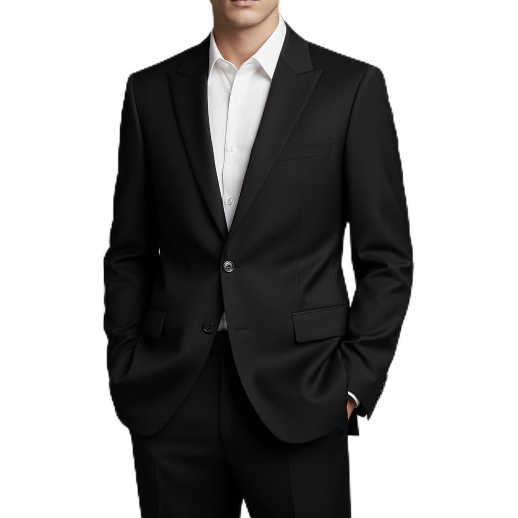 Black Single-Breasted Blazer or a Tailored Suit Jacket