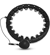 Brebon Weighted Hoola Exercise Fit Hoops Plus Size for Weight Loss, 2 in 1 Weight Loss 24 Detacha...