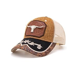 TOPACC Western Trucker Hat for Men Women Cowboy Country Hat Snapback Cap | Novelty Baseball Cap Adjustable Vintage Embroidered Cowgirl hat for Rodeo Western Outfit