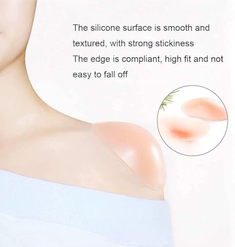 Image of Silicone Shoulder Pads for Womens Clothing, Anti-Slip Shoulder Push-Up Pads Invisible Breathable Enhancer Reusable, 2 Pairs (Pink)