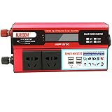 YFTROBOYL 1000W Power Inverter 12V DC to 110V/240V AC Converter Dual AC Outlets and 4 2.1A USB with Universal AC Outlets and Cord and Battery Clamps 12Vto110V(12Vto110V)