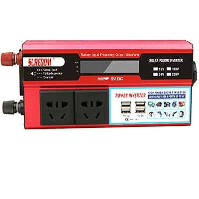 YFTROBOYL 1000W Power Inverter 12V DC to 110V/240V AC Converter Dual AC Outlets and 4 2.1A USB with Universal AC Outlets and Cord and Battery Clamps 12Vto110V(12Vto110V)