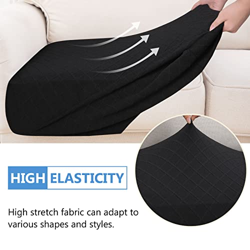 Hyha Couch Cushion Covers, Replacement Sofa/Chair Cushion Covers Stretch, Diamond Lattice, Thick Jacquard Fabric, Soft Sofa Seat Covers, Couch Cushion Covers For Sectional (3Pc, Black) #TOP2