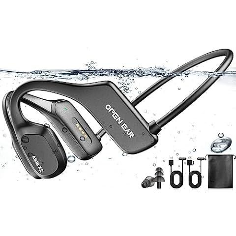 Bone Conduction Headphones Waterproof Headphones IP68 Swimming Wireless Earbuds Bluetooth 5.3 Open Ear Sports Earphones with MP3 Player for Underwater Swimming, Running, Cycling,Hiking (openblack) Cover