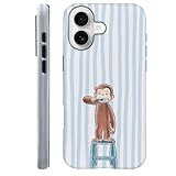 Case for iPhone 17 - [Drop Protection Phone Cover] - Hybrid Case for Girl Women - Funny Monkey Stripes 01