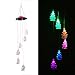 Missbee Christmas Solar Wind Chimes Colorful LED Lights - Christmas Tree Hanging Pendant Wind Chime Garden Decoration Aeolian Bells for Home Outdoor Yard Landscape Tree Adornment Party