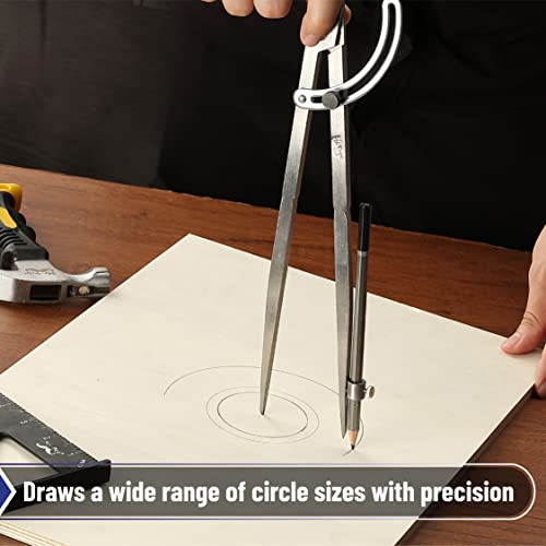 mr pen- professional compass for woodworking 8 inch compass with wing