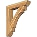 Ekena Millwork BKT0806X38X44MRC06RWR Merced Slat Rough Sawn Bracket w/Offset Brace, Western Red Cedar