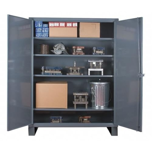 Durham Extra Heavy Duty Welded 12 Gauge Steel Lockable Storage Cabinet, HDC-247278-4S95, 1300 lbs Shelf Capacity, 24" Length x 72" Width x 78" Height, 4 Shelves