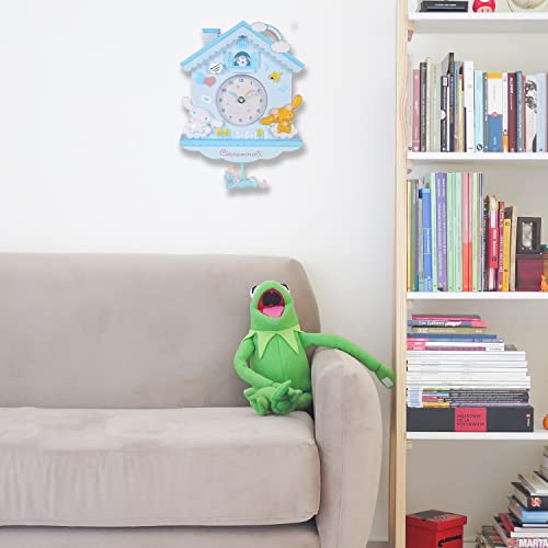 Gyh Kids 12 Inch Silent Kawaii Wall Clock Cartoon Big Ear Dog Pendulum Clock Battery Operated Non-Ticking Creative Children Quartz Clock Home Decor For Living Room Kids Bedroom Classroom Office Gift #TOP5