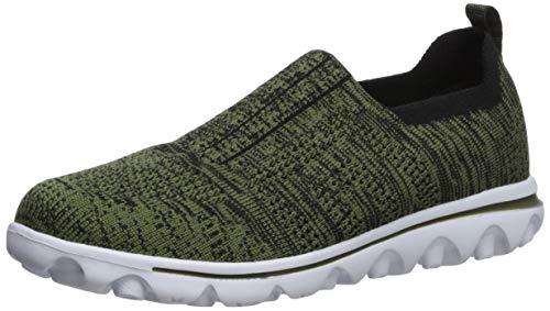 Propet Women's TravelActiv Stretch Boat Shoe, Army Green, 08 4E US