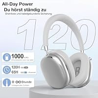 FOFUN NC95 Kopfhörer Kabellos Bluetooth 6.0,Hybrid Noise Cancelling Kopfhörer mit Drehknopf,120+ Stunden Spielzeit,EQ Personalisierung per App,Geeignet für Reisen und Training – Ansicht 8