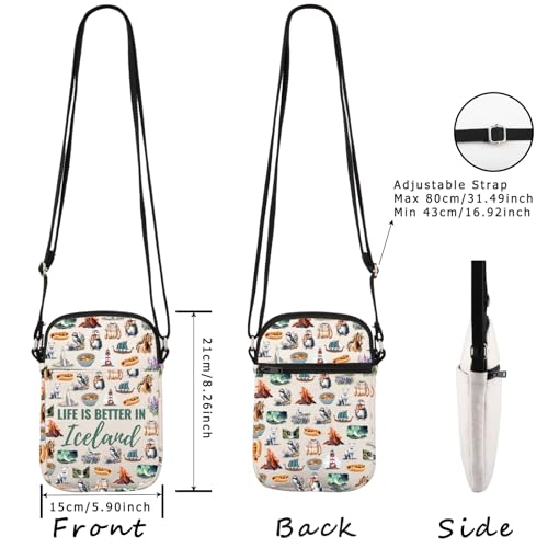 WCGXKO Iceland Souvenir Crossbody Bag Iceland Themed Gift Iceland Trip Gift Iceland Culture Gift2