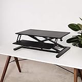 Fully Cooper Standing Desk Converter - 35' Height-Adjustable Workspace (Black)