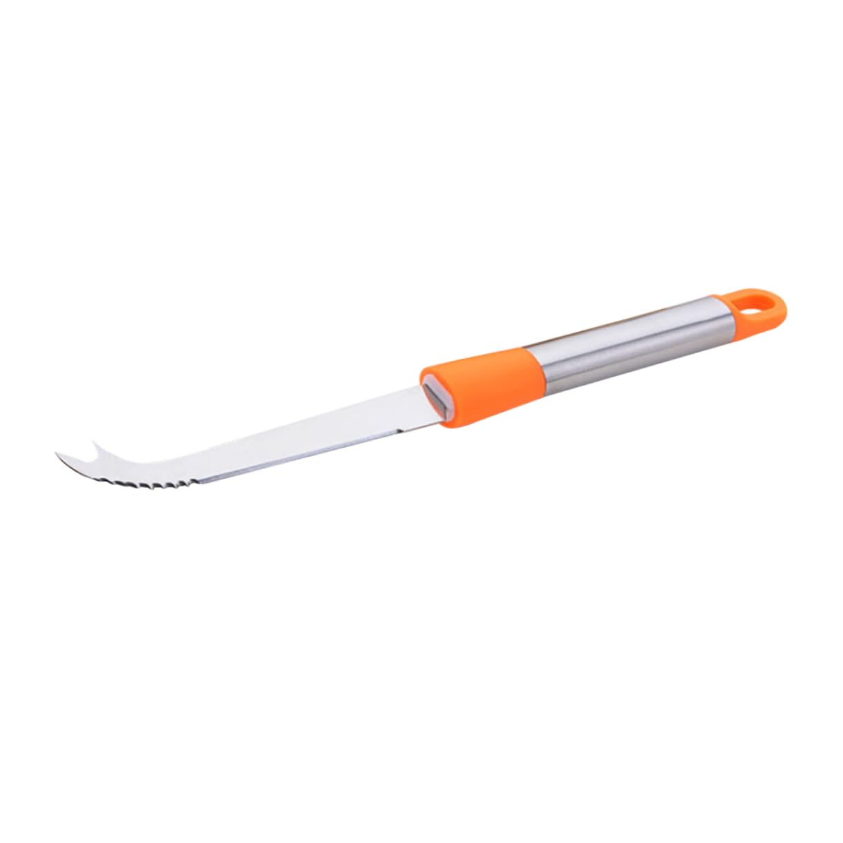 CIYODO Cheese Slicer Knife 1pc Stainless Steel Cheese Knife Forked Tip Serrated Butter Cutter Butter Slicing