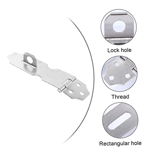 Image of DOITOOL 20pcs Stainless Steel Padlock Hasp Clasp for Doors Cabinets Security Locking Concealed Screws Resistant Design for Use