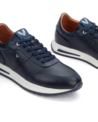 Martinelli Para Hombre. 1741-2930C Zapatillas De Piel Hanbury Marino (41), Plano, Cordones, Casual - 4