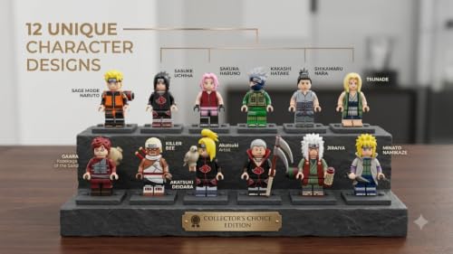 Image of Ninja Anime Building Block Set with Mini Figures and Accessories, Creative Construction Toy for Kids (Naruto 12pcs)